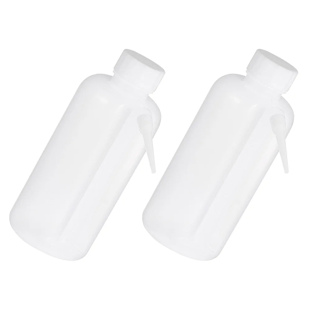 2 Pcs Side Pipe Wash Bottle Laboratory for Washing Jars Squeeze Bottles Wide Mouth