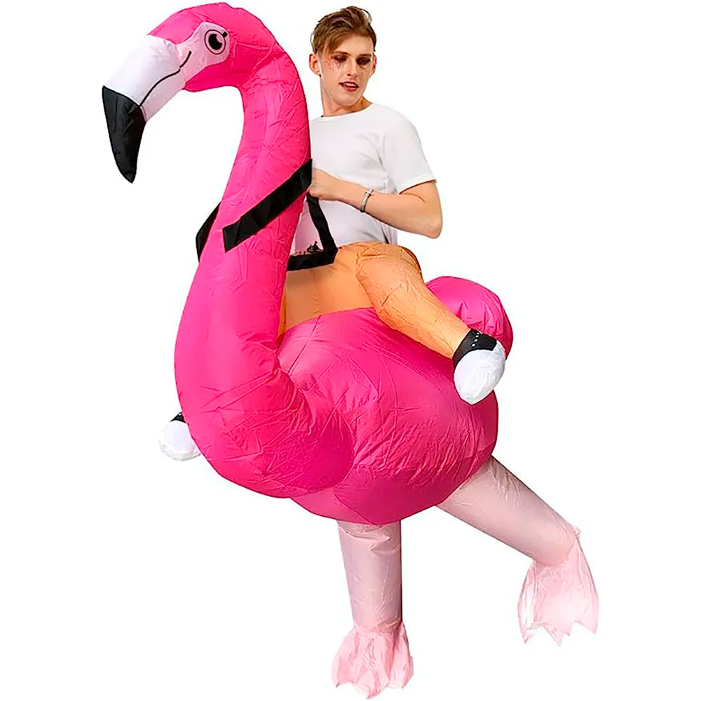 Flamingo Inflatable Costume Christms Mascot  Costume For Women Adults Kids Halloween Cartoon Anime Mascot Cosplay For Party