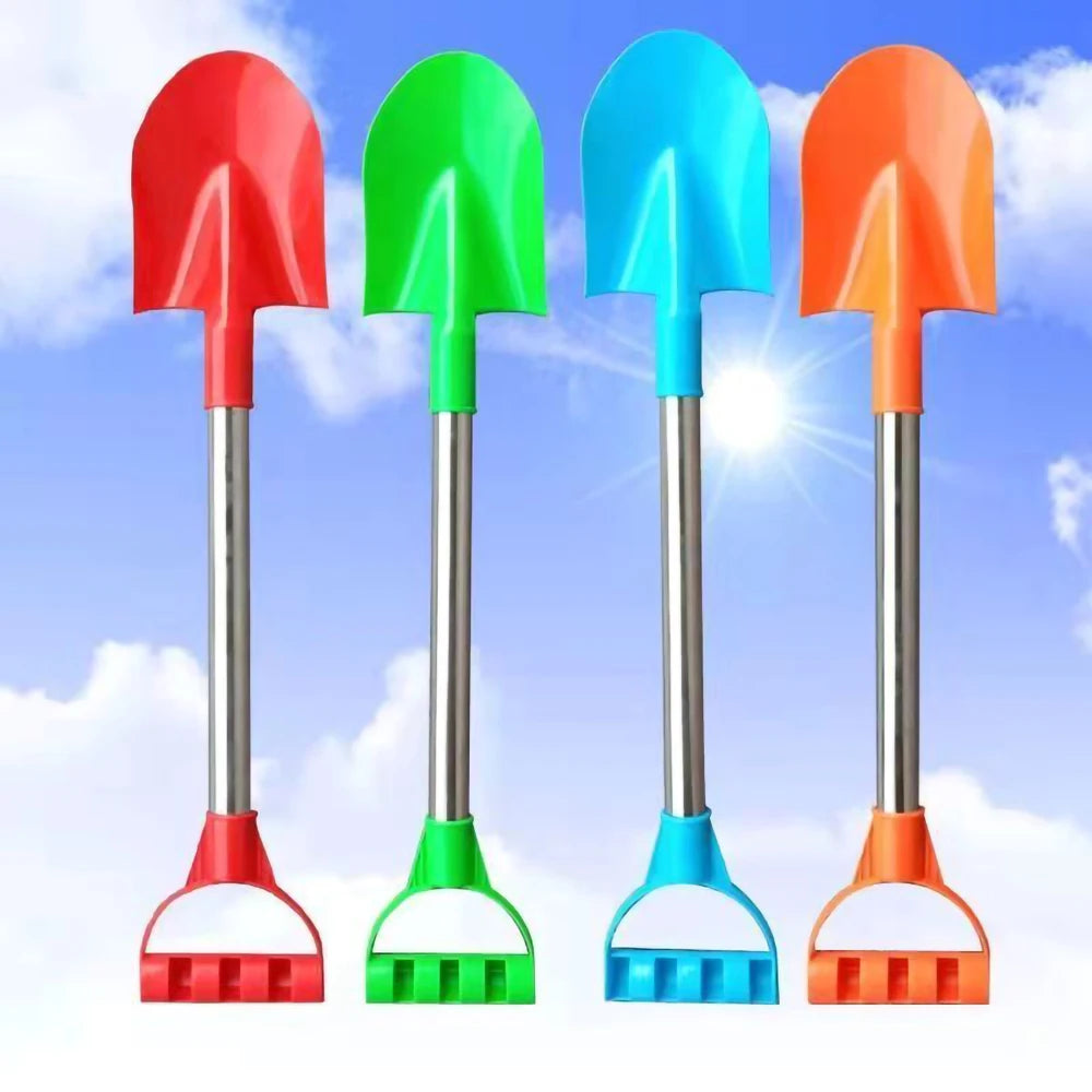 Children Beach Shovel 56cm Stainless Steel Pointed Shovel Toy Sand Snow Thickened Play House Beach Shovel Outdoor Toys Kids Gift