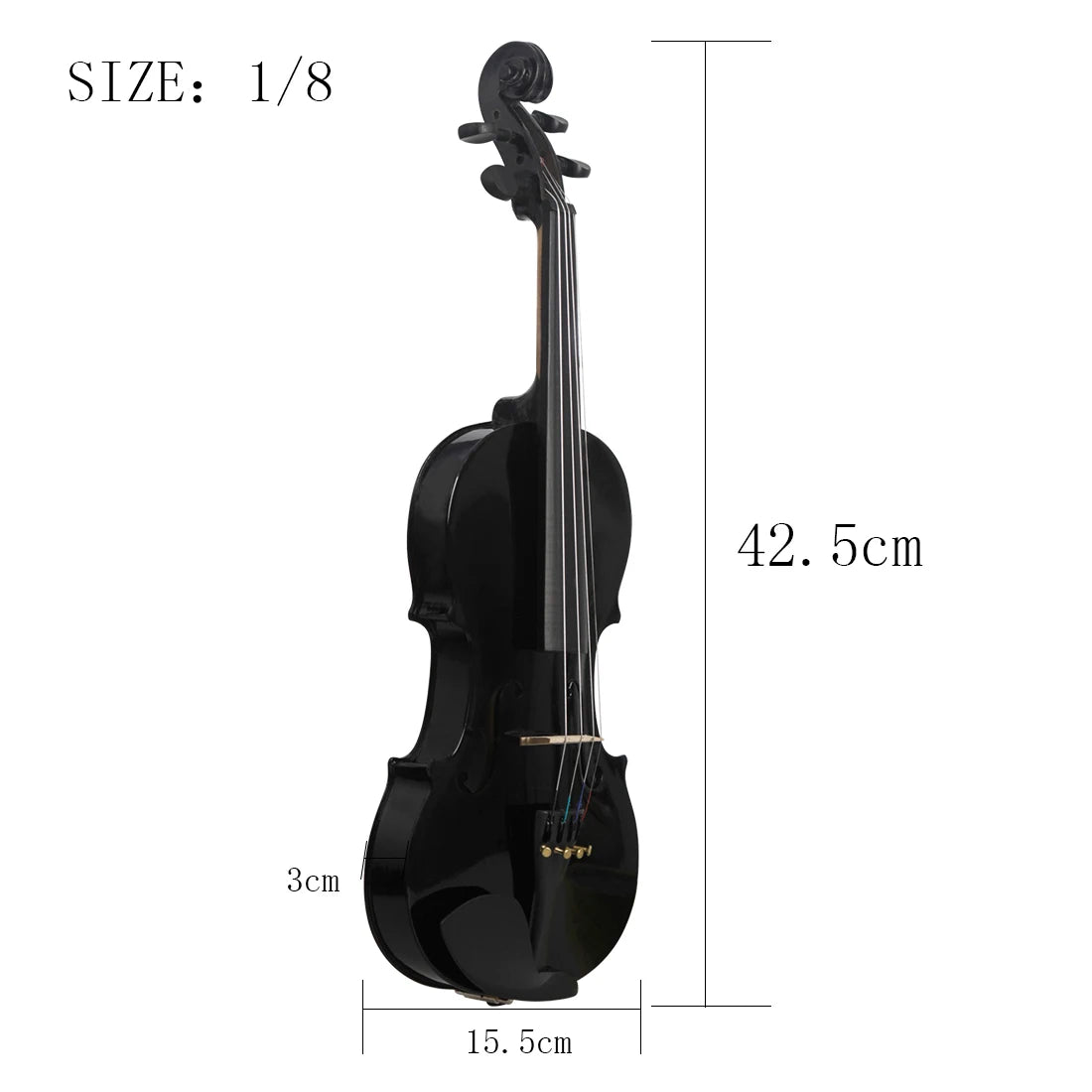 4/4 3/4 1/2 1/8 Acoustic Violin Color Natural / Black Fiddle For Violin Beginner With Case & Bow & Rosin