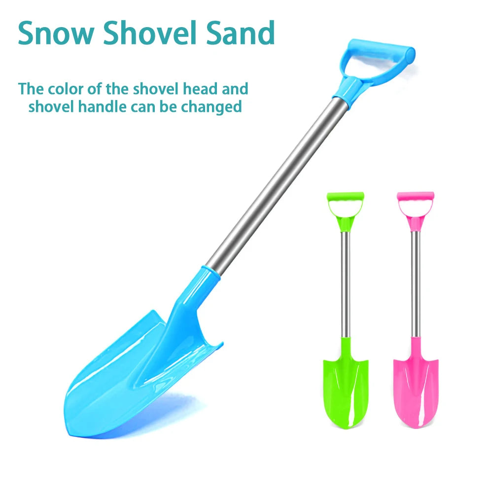 Children Beach Shovel 56cm Stainless Steel Pointed Shovel Toy Sand Snow Thickened Play House Beach Shovel Outdoor Toys Kids Gift