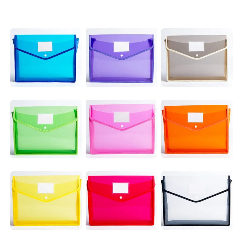 A4 File Folder Stationery Storage Folder Waterproof File Organizer Folders Pvc Bag Portfolio Paper Storage Office Organizers