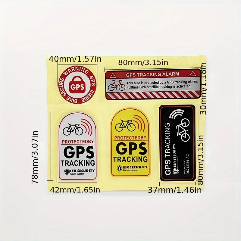 Gps Tracking Alarm Sticker Reflective Bicycle Warning Sticker Anti-Theft Decal for Motorcycle Scooter Car Warning Wholesale