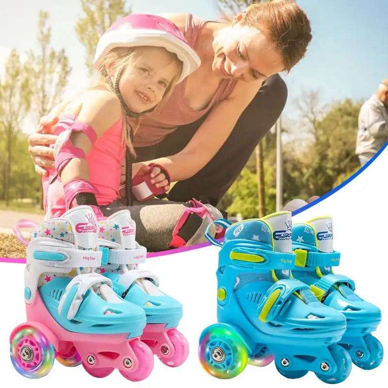 Children Skates High Elastic PU Inline Skate For Children's Skating Shoes Adjustable Size For Boys Girls Skating Supplies