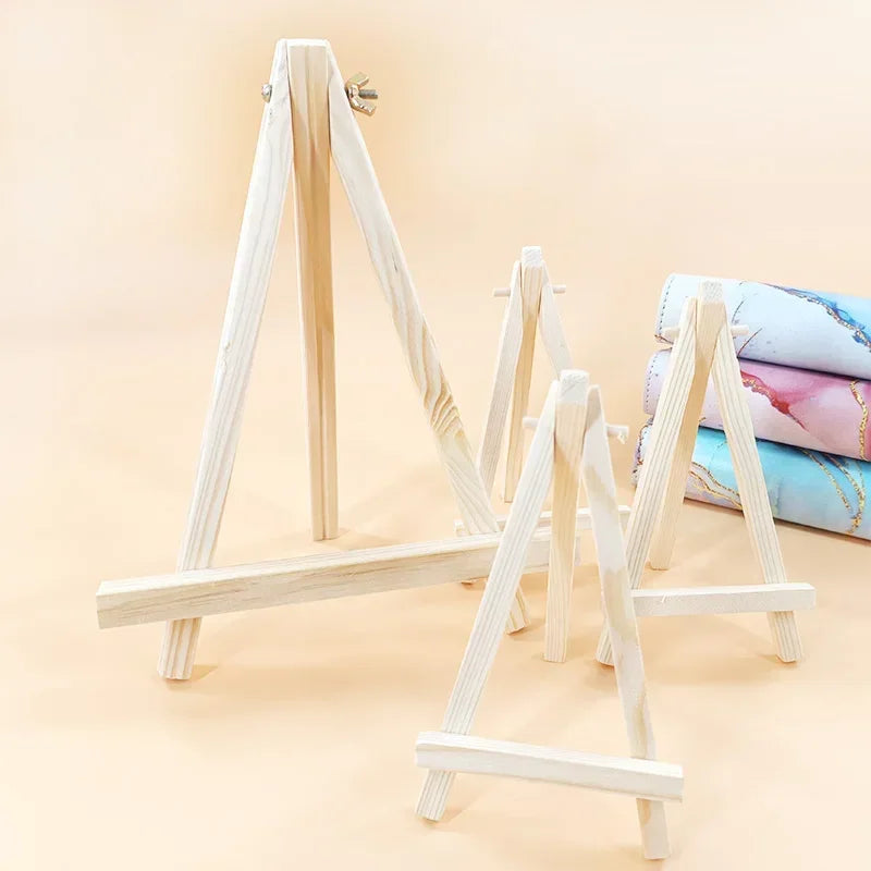 1/5pcs Natural Wood Mini Easel Frame Tripod Display Meeting Wedding Table Name Card Stand Display Holder Children Painting Craft