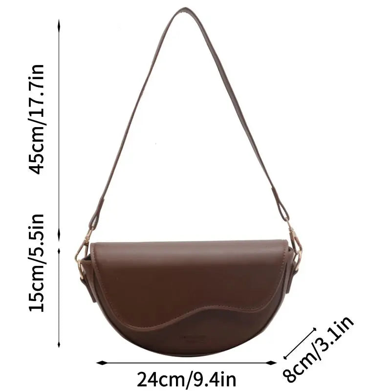 Small Leather Saddle Armpit Bags for Women Summer Chain Shoulder Crossbody Bag Ladies Vintage Underarm Handbags Woman bolsa