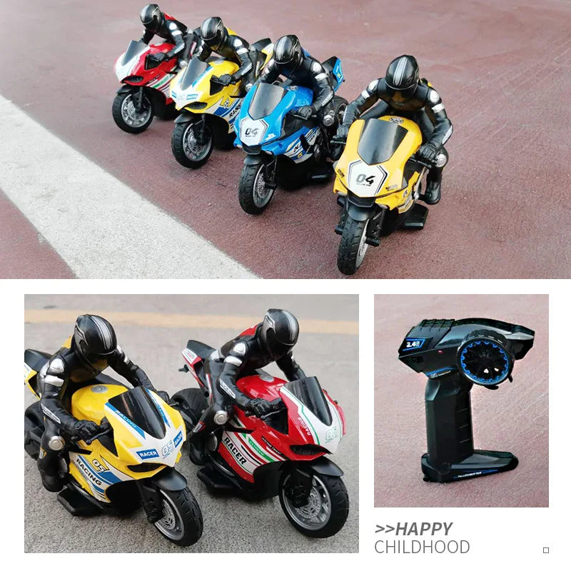 RC Motorcycles Toys for Boys 1/6 Electric Motor RC Cars High Speed Racing 4CH Remote Control Stunt Motorcycle Drift Car Model