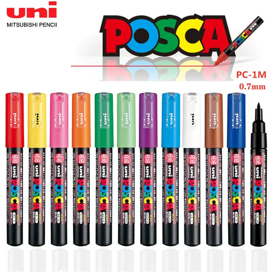 1 UNI Ball POSCA PC-1M Marker Pen POP Poster Pen/Graffiti Advertisement 0.7mm Art Stationery Multi-color Optional Art Supplies