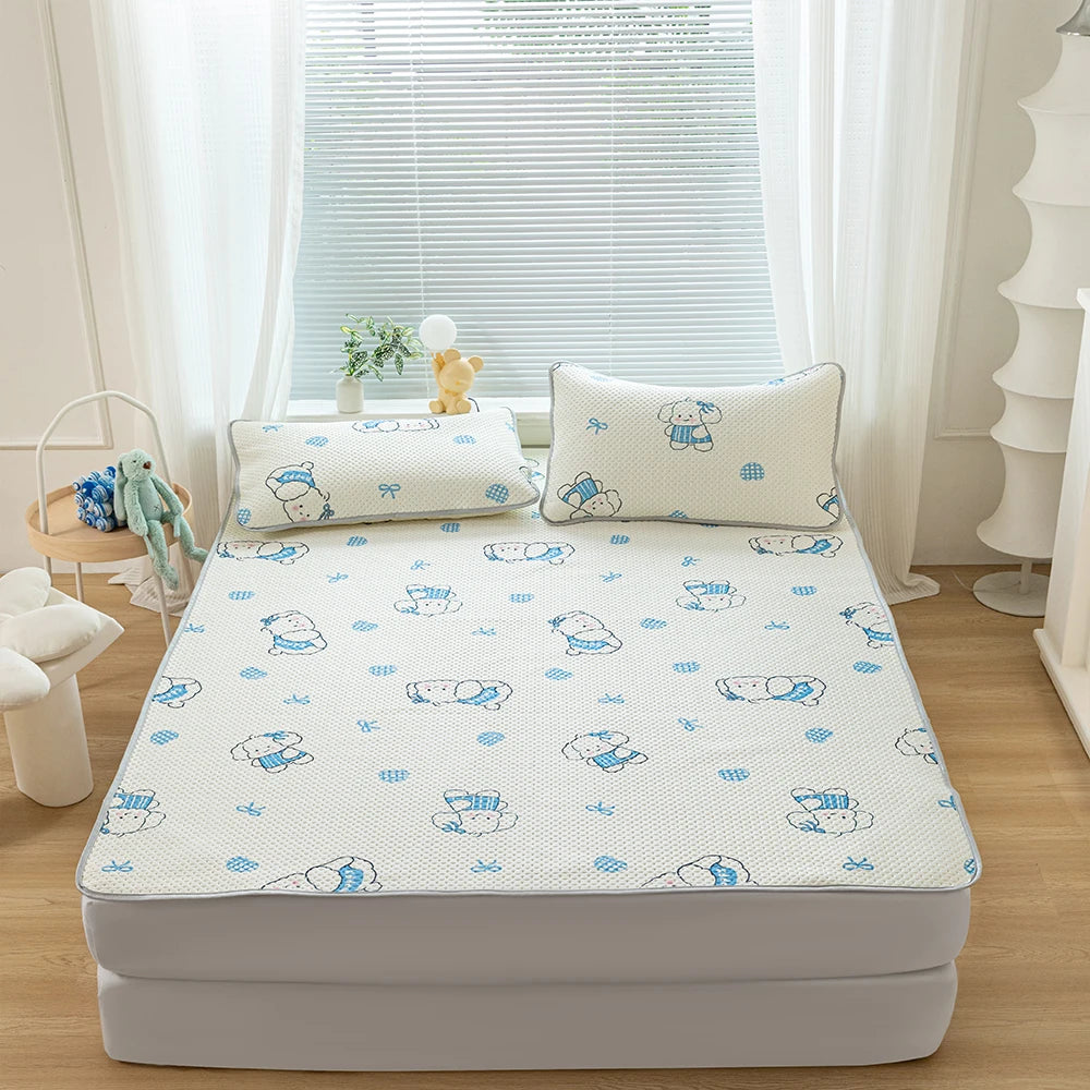 YanYangTian Cartoon Bed Mattress Pad Mat Air Conditioner Soft Bedding Set Quilted Protector Non-slip Pad 150 Fully wrapped sheet