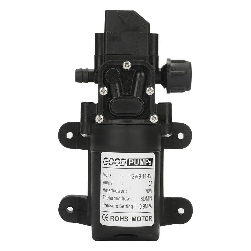 1pcs Automatic Flow Switch 6L/Min DC12V 70W 130PSI AUTO Diaphragm Water Pump Small Safe High Pressure Self Priming Pumps