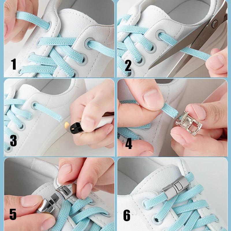 Kids Adult Elastic Cross Buckle Elastic Shoe Laces 1pair No Tie For Adults Widened Tieless Tie Shoelaces Lock For Kids Sneakers