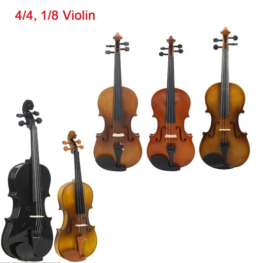 4/4 1/8 Natural Acoustic Violin Retro Style Fiddle with Case & Bow Musical Instrument Accessories