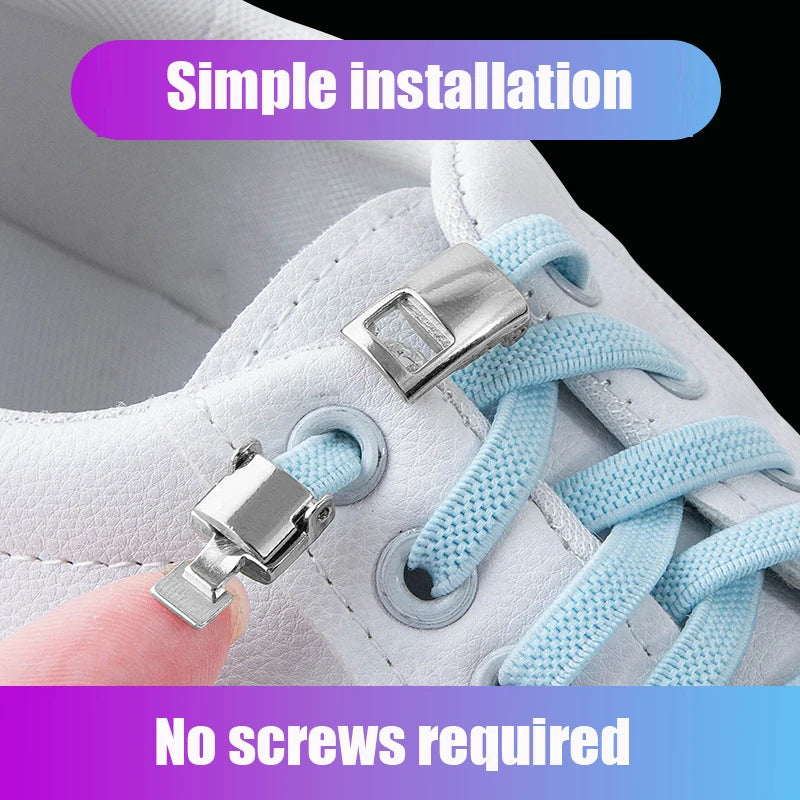 Kids Adult Elastic Cross Buckle Elastic Shoe Laces 1pair No Tie For Adults Widened Tieless Tie Shoelaces Lock For Kids Sneakers