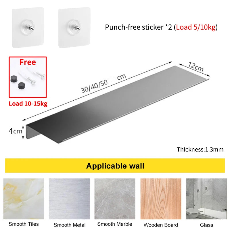 Плавающие полки для ванной комнаты без сверления, настенный стеллаж для хранения вещей, домашний органайзер, фурнитура для выступов, шкаф, кухонные принадлежности, туалет