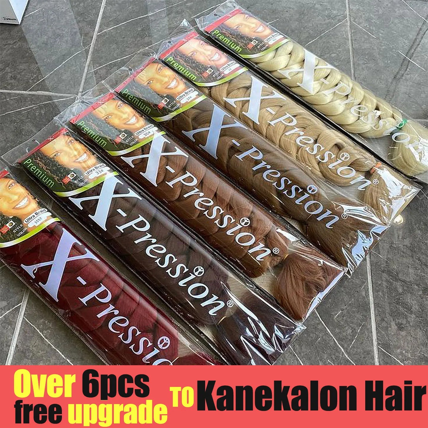 Xpression Вязание крючком Волосы Wigundle Jumbo Braids Выражение волос для косичек Синтетическое плетение Наращивание волос для женщин