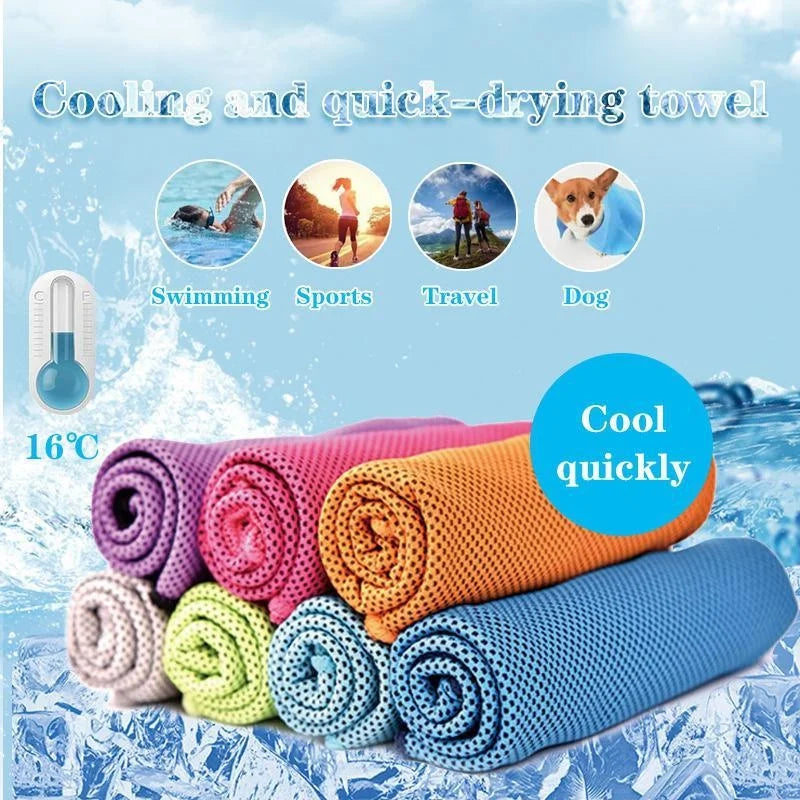 1pc Ice Towel Chilly Cool Towel for Sport,Cooling Towel Soft Breathable Ice Washcloths Absorbent Quick-dry Towels for Workout