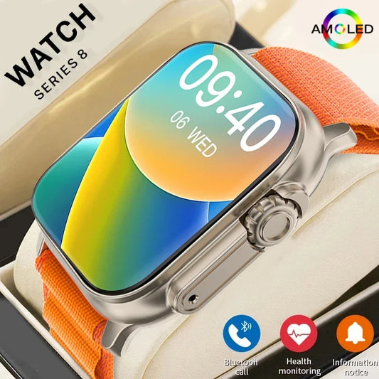 2024 T900 Ultra 2 Smart Watch Men 49mm Series 8 2.3 "AMOLED Screen NFC Compass Waterproof For Apple Watch IWO Ultra 8 Smartwatch