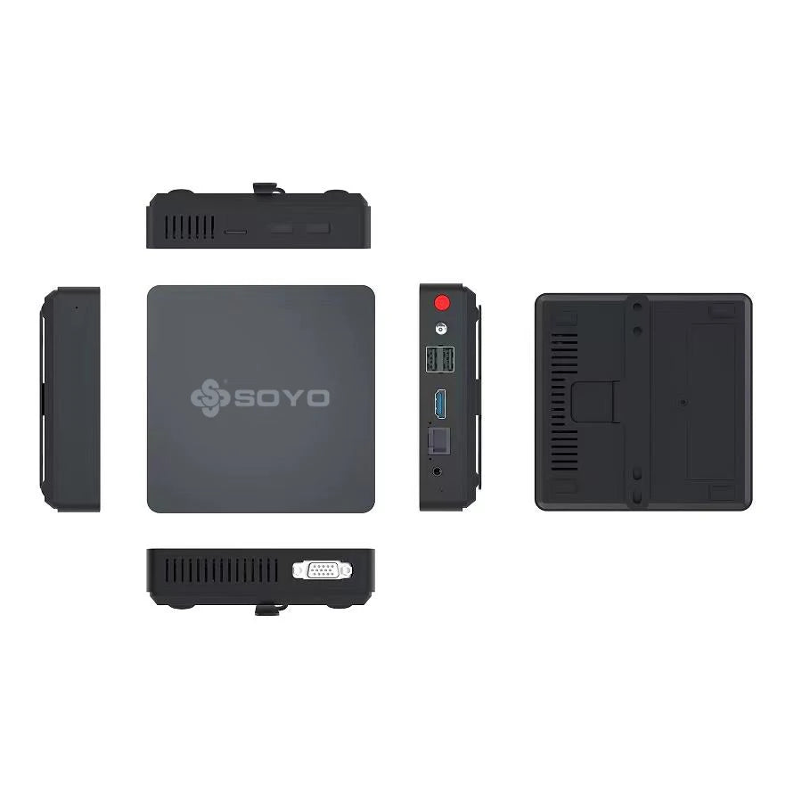 كمبيوتر SOYO M2 Mini PC: ذاكرة وصول عشوائي قوية بسعة 6 جيجابايت، وذاكرة EMMC بسعة 64 جيجابايت، ومعالج Intel N3350، ونظام التشغيل Windows 10 - صغير الحجم ومثالي للاستخدام المنزلي والأعمال والألعاب