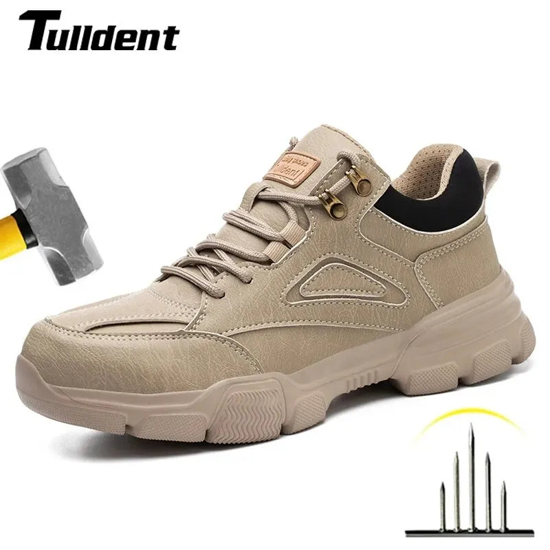 High-quality Safety Shoes Men Steel Wire Rotary Buckle Work Sneakers Indestructible Shoes Anti-smash Anti-puncture Work Shoes