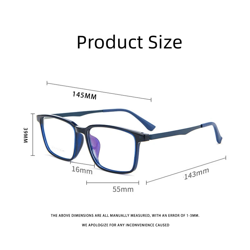 MOMOJA New 2024 Business Eyewear Retro Square TR90 Titanium Eyeglasses Myopia Optical Prescription Glasses Frame For Men A1003