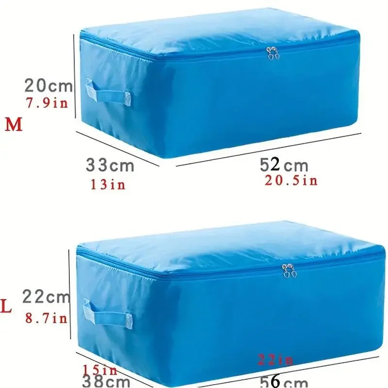 Large Travelling Bag Clothes Storage Oxford Bag Zipper Clothes Organizer With Handle Space Saver Containers For Bedding