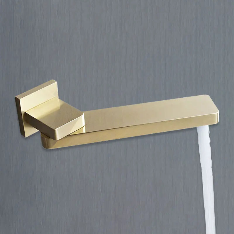 Concealed Brushed Gold Shower Set Bathroom Hidden 3 Way Faucet Shower System Set Wall Mounted Bathtub Rain Shower Mixer Tap Set