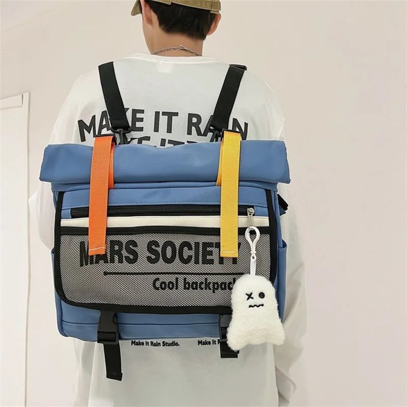 2023 Fashion High-capactiy Vintage Backpack Japanese Multifunctional School Bags For Boys Gilrs Casual Messenger Crossbody Bag