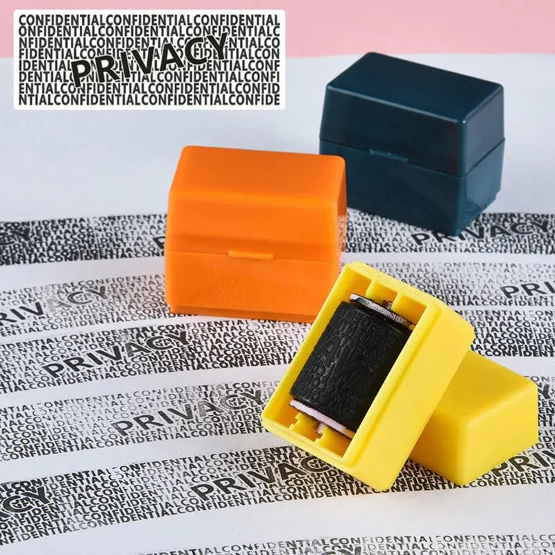 2Pcs Privacy Smear Confidentiality Stamp Identification Seal Sensitive Information Masking Seal Portable Self-Inking Identity