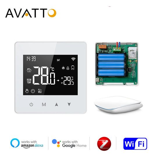 AVATTO Tuya WiFi ZigBee Термостат Умный Дом Питание от Батареи Регулятор Температуры Для Газового Котла Работает с Alexa Google Home