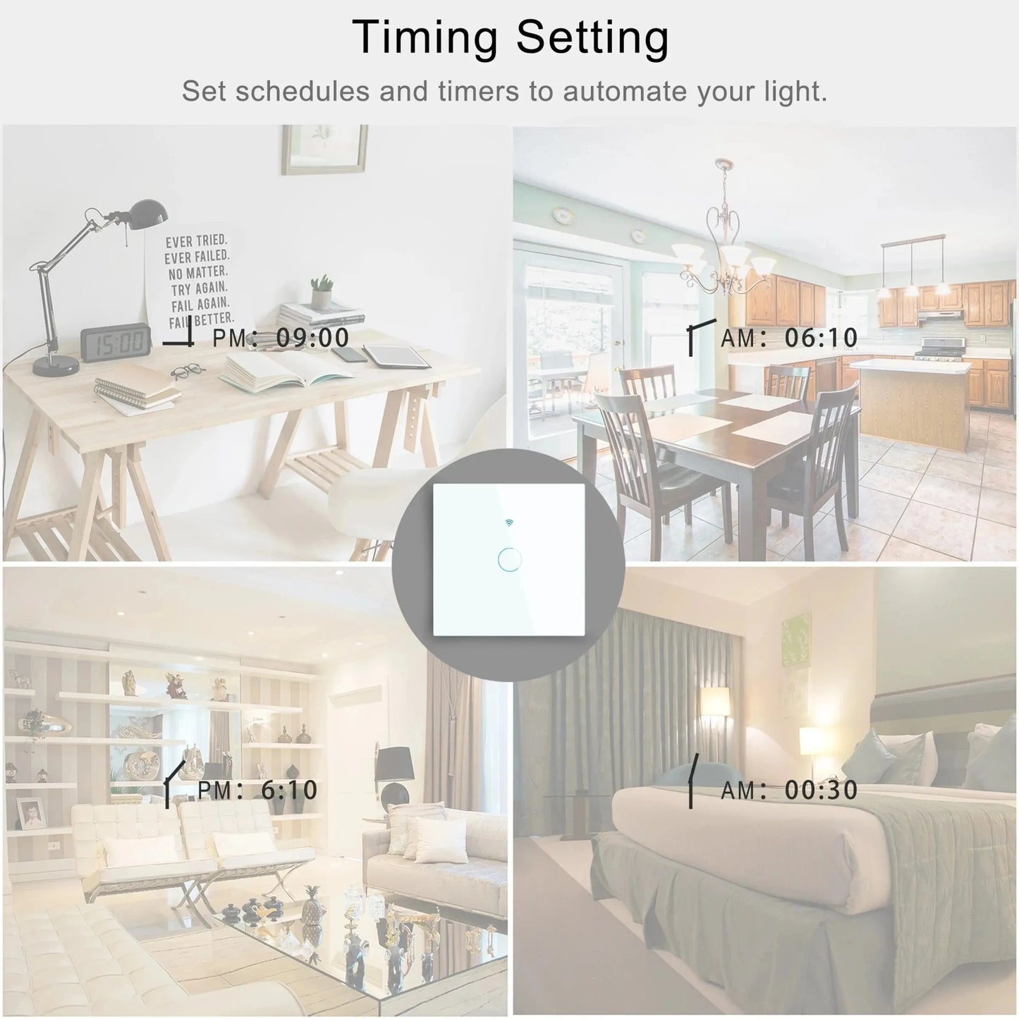 Сенсорный выключатель Tuya WiFi Light Wall Smart Switch для ЕС Smart Home Life Alexa Google Home 433RF WiFi Remote 1/2/3 Gang