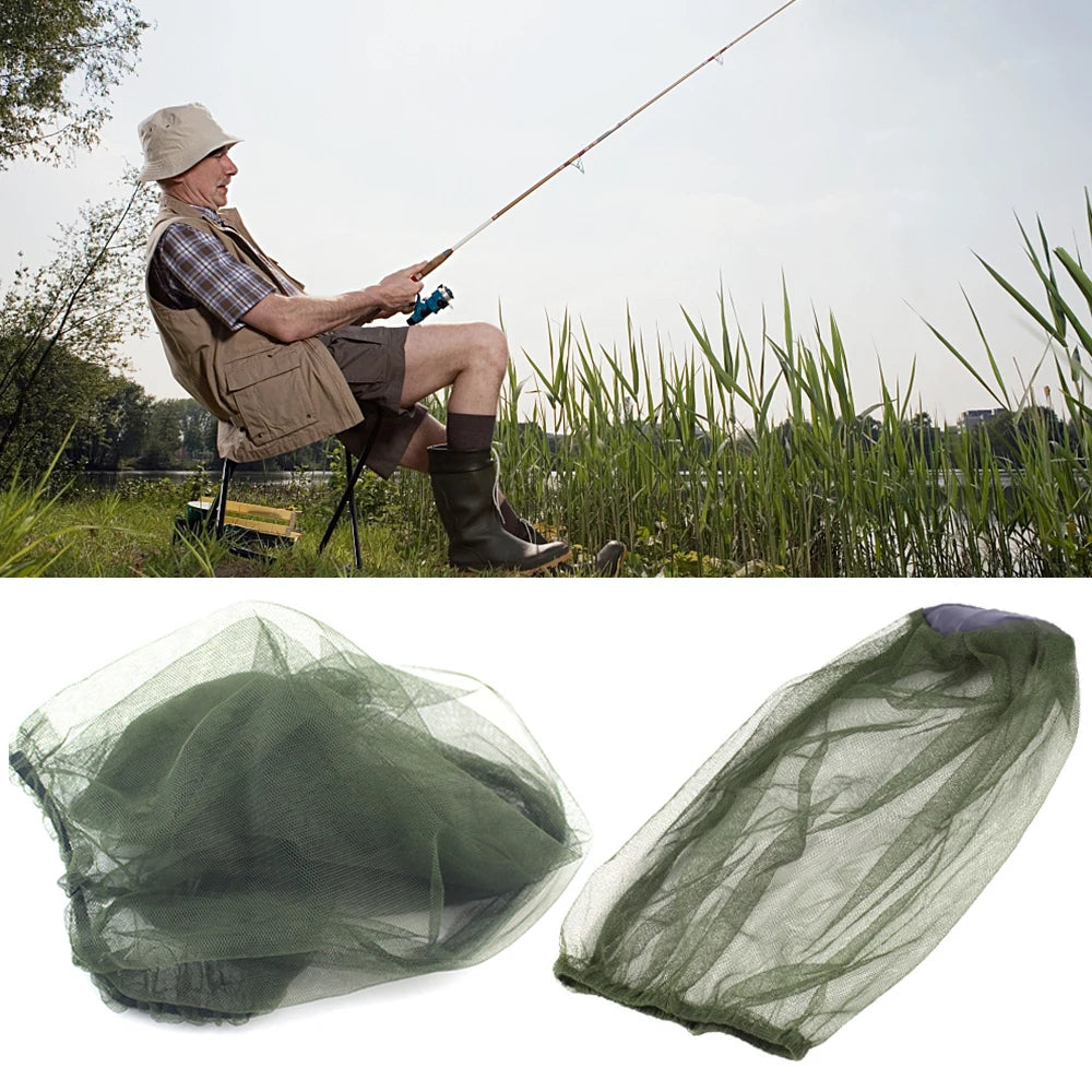 1Pc Outdoor Fishing Cap Anti Mosquito Insect Hat Bug Mesh Head Net Face Protector Camping Travel Hiking Hats Garden Supplies