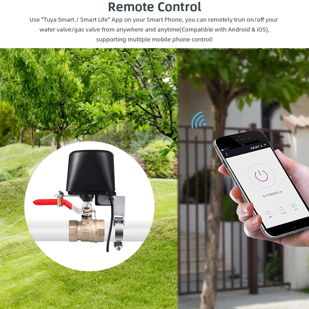 1/2" 3/4" 1" Tuya Zigbee Smart Gas Valve Garden Water Shut Off Timer Irrigation Controller with Alexa Google Assistant SmartLife