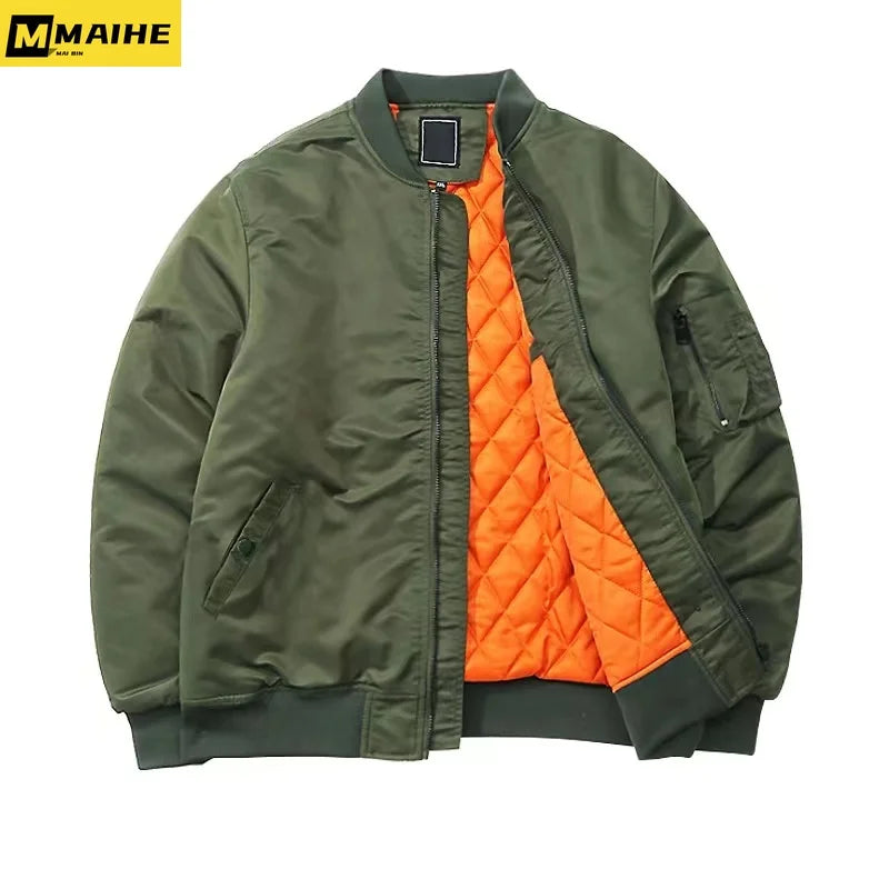 2023 New MA1 Pilot Bomb Jacket Men's Autumn and Winter Thickened Baseball Suit Casual Coat Men's Military Windproof Jacket Men's