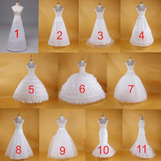 White 6 Hoops Big Petticoat Slips Tulle Skirts Long Puffy Crinoline Underskirt For Ball Gown faldas para mujeres Wedding Dress