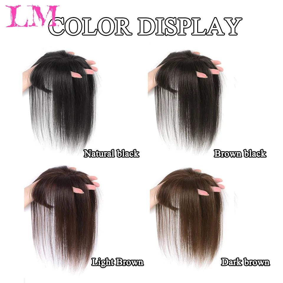 3D Bangs Invisible Seamless Head Hair Water Ripple Hair Air Bangs Head Overhead Natural Invisible Replacement Cover White Hair