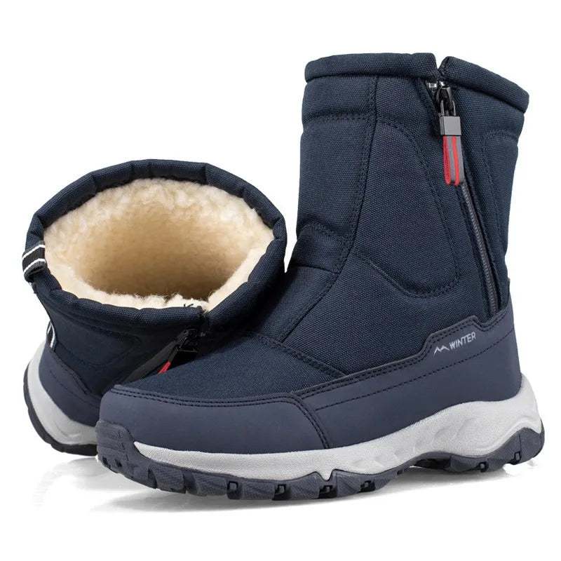 2023 New +30% Wool Women Snowboots More Warm Winter Shoes Non-Slip Waterproof Men’s Snow Boots Big Size 36-45 Outdoor Shoes