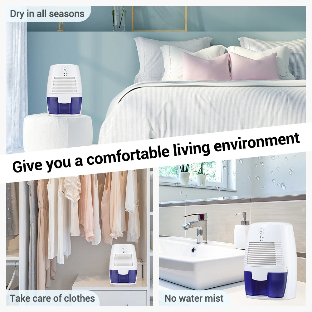 Portable Dehumidifier Air Purifier USB Mute Moisture Absorbers Air Dryer For Home Room Office Kitchen Deodorizer Dryer