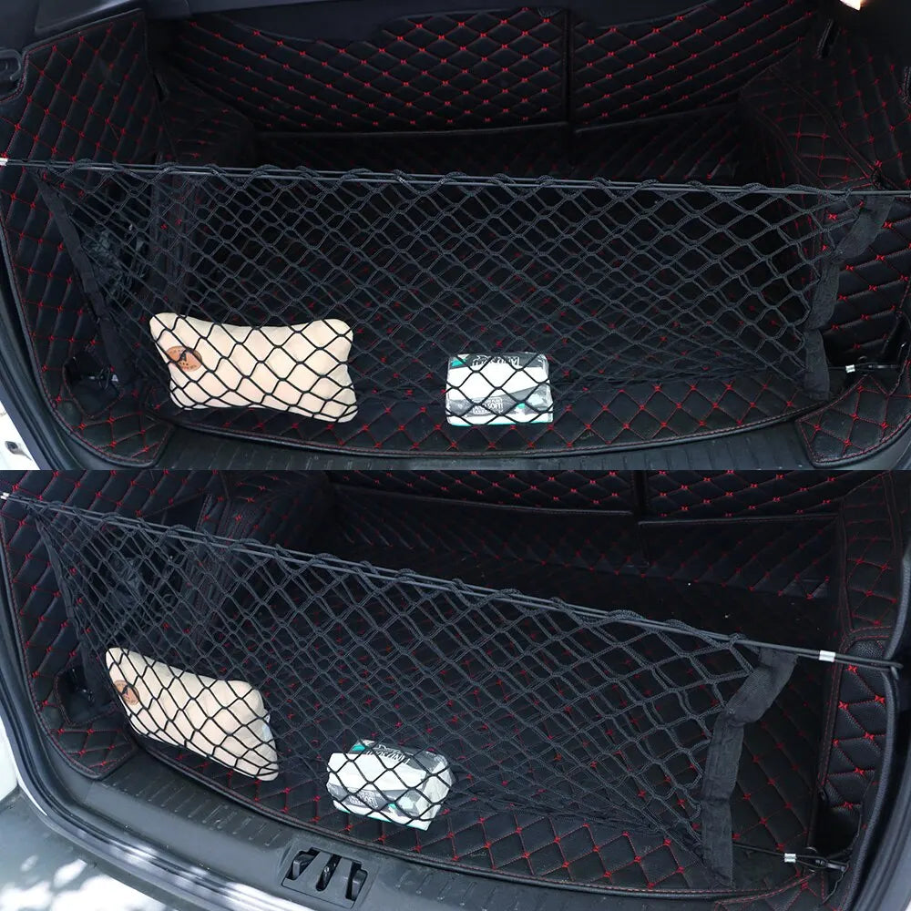 Car Trunk Storage Net Bag Cargo Luggage Nylon Elastic Mesh Hanging Nets Pocket Stowing Tidying Interior Accessories