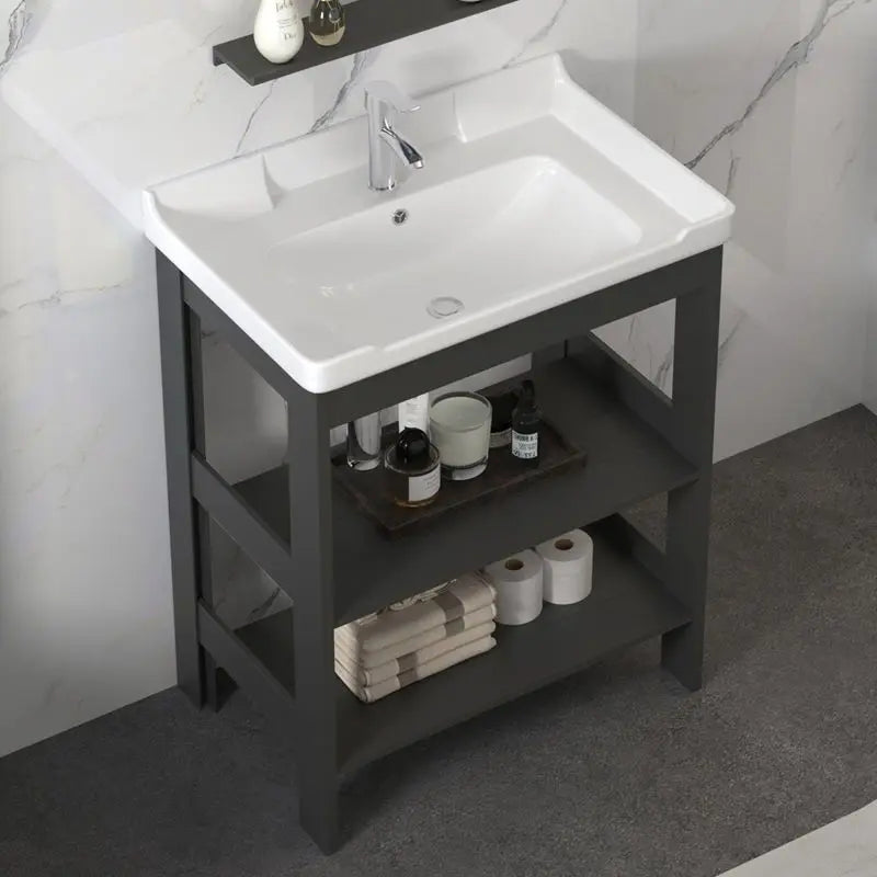 Floor standing washbasin small unit cabinet combination balcony basin washbasin bathroom washbasin