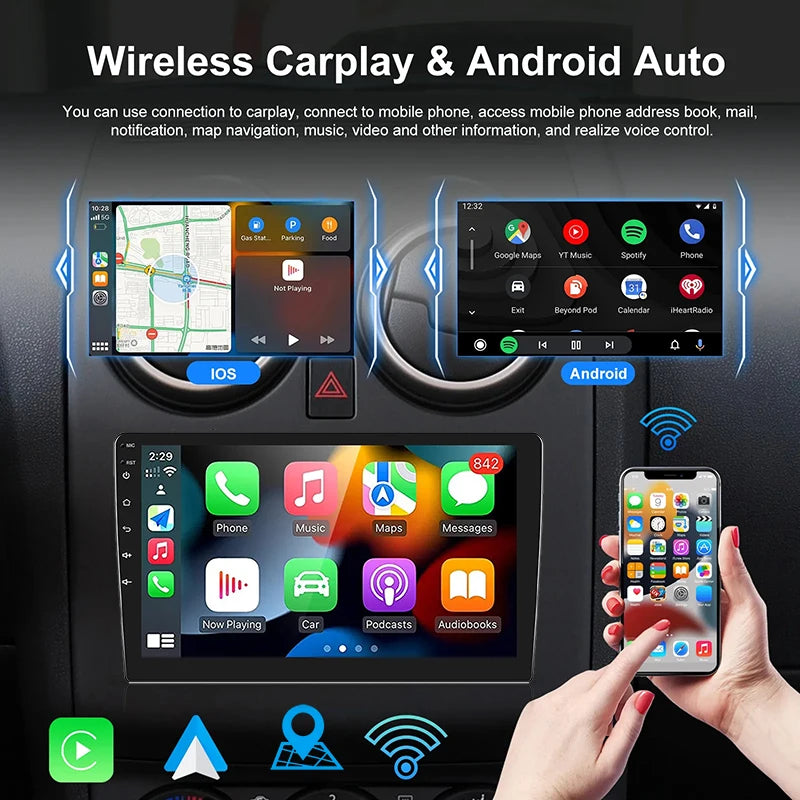 7 "/9"/10 "أندرويد 11 راديو السيارة Androidauto Carplay 2 Din نظام تحديد المواقع سيارة الصوت السيارات مشغل وسائط متعددة أنظمة السيارة الذكية