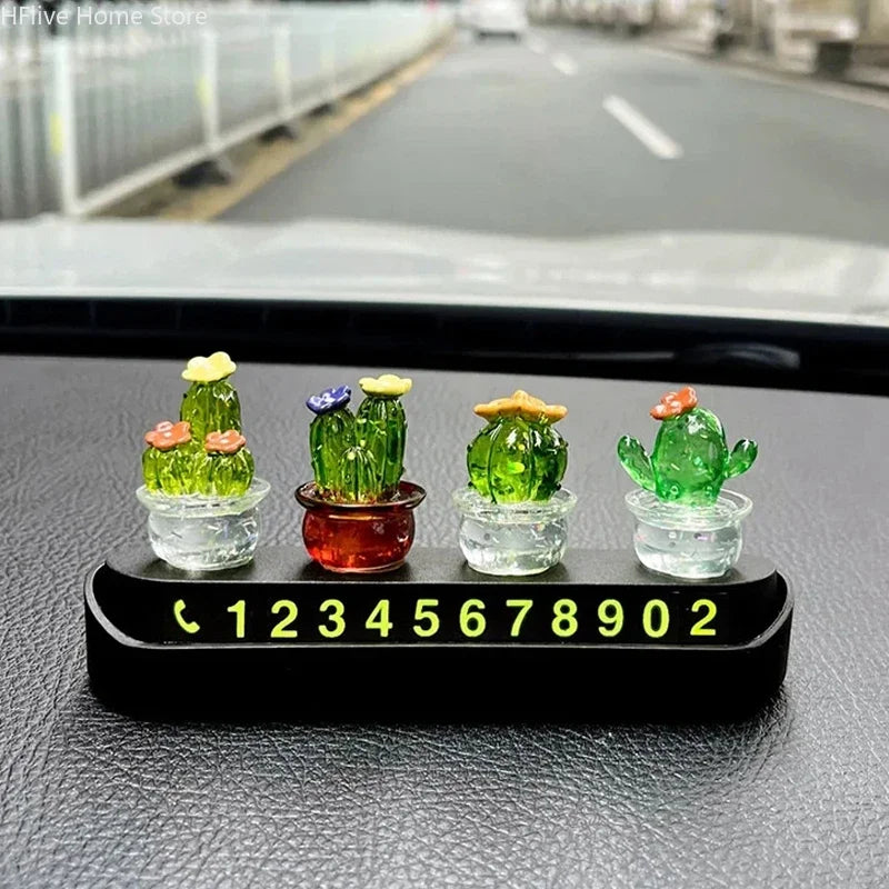 Mini Cactus Figurines Ornaments Cactus Bonsai Decor Sculptures and Figurines Desktop Ornament  Car Home Decoration