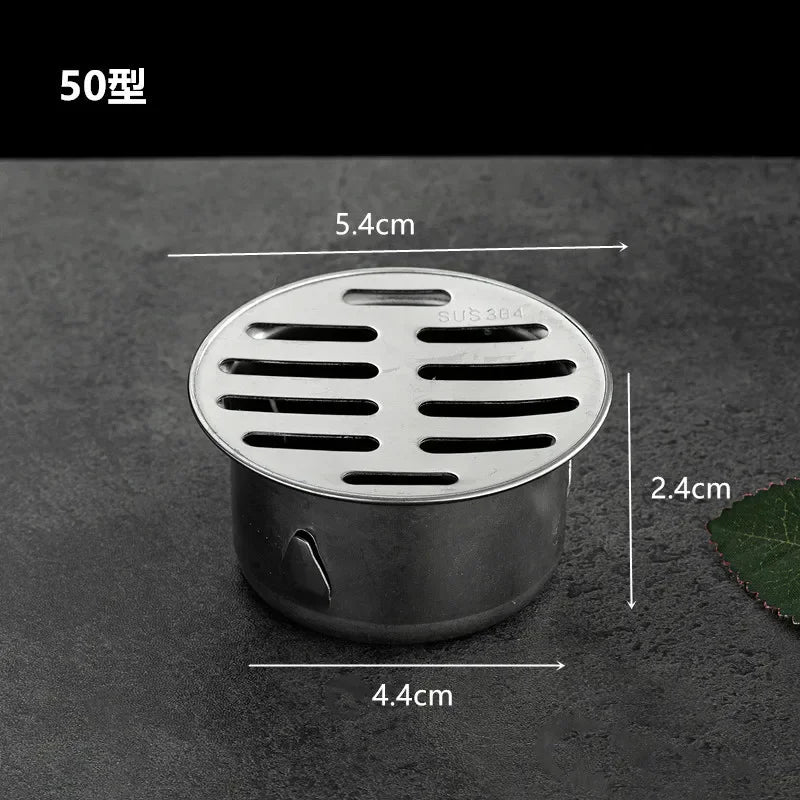 Stainless Steel Bathroom Drain Cover Hair Catcher Balcony Drainage Stopper Plug Garden Outdoor Roof Anti-blocking Floor Strainer