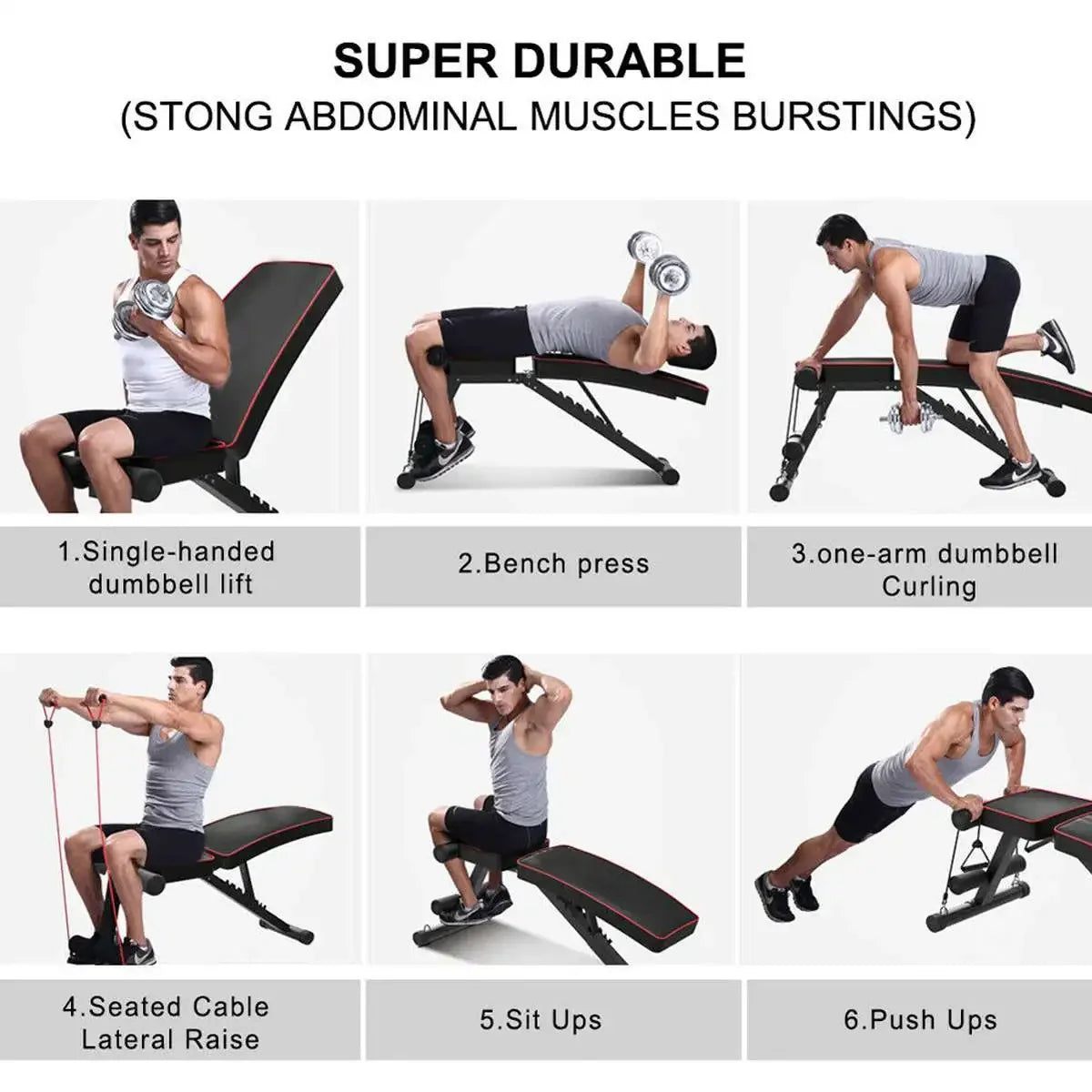 350KG Foldable Pro Sit Up Bench 7 Gear Adjustment Weight Bench Incline Decline Foldable Workout Gym Exercise Sit-up Bench