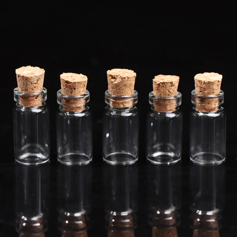 10pcs Mini Small glass tubes with Clear Cork Stopper Tiny Vials Jars Containers Message Wedding Jewelry Chemistry lab supplies