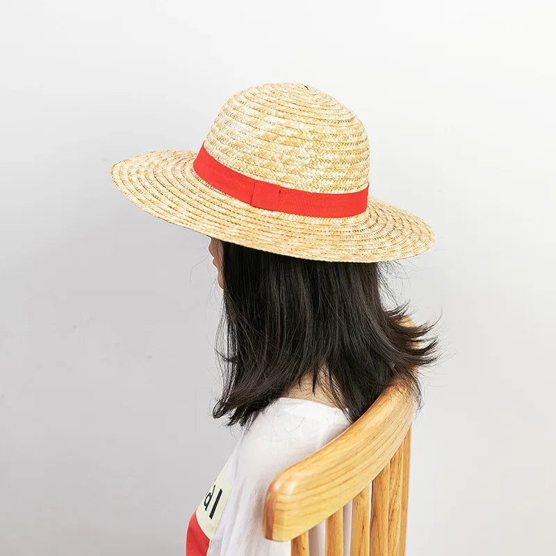 2024 Luffy Straw Hat Anime Cartoon Cosplay Caps Accessories Summer Sun Hat Sunshade Parent-Child Hat Luffy Hat for Women Men