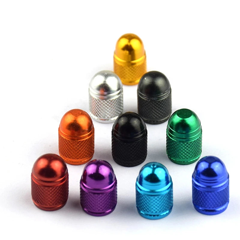 Aluminum Nipple Caps Bullet Car Truck Air Port Cover Tire Rim Valve Wheel Stem Cap Exterior Parts Car Accessories 4pcs