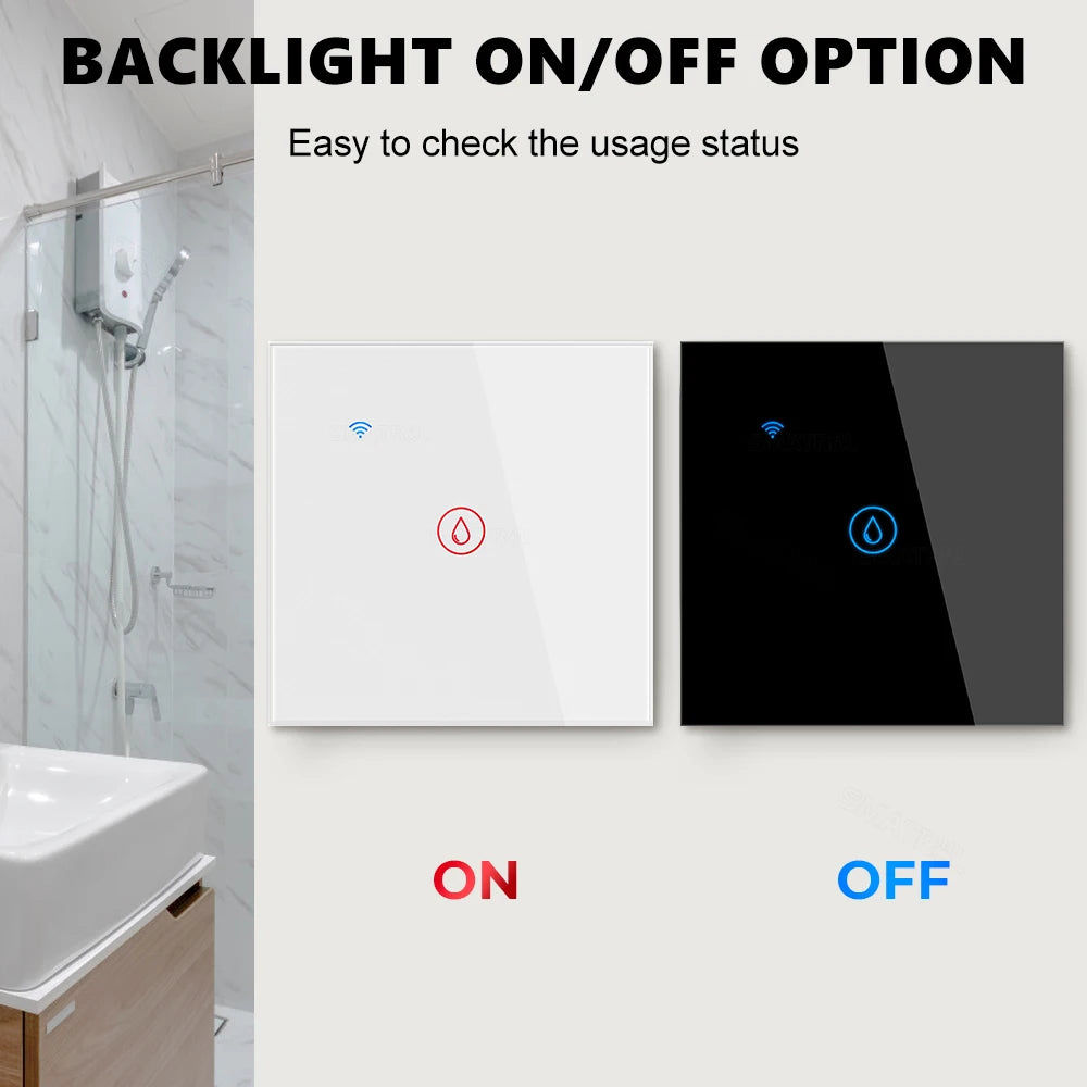 40A Tuya Smart Wifi Water Heater Boiler Touch Switch Air Conditioner Light Timing EU Us Brazil Wall App For Alexa Google Home