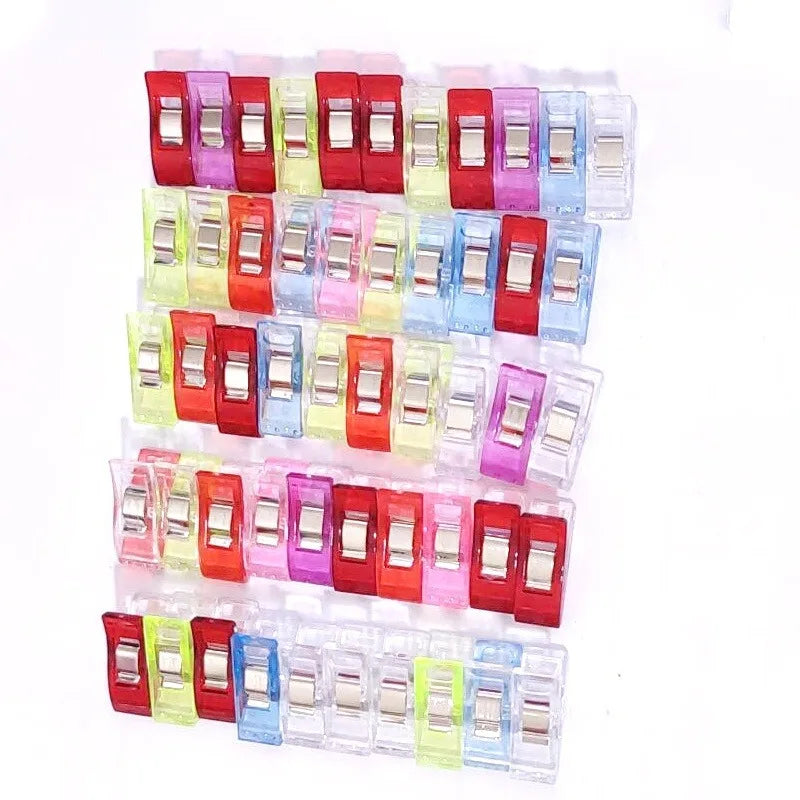 100/50/25pcs  Plastic color Patchwork Sewing Clip Quilter Holding Wonder Clamps office Desktop Organizer Clips (bag/box)