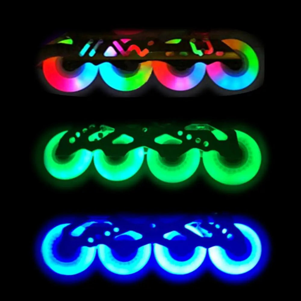 4Pcs 76/80mm Flashing Rolleres Skating LED Luminous Flashing Inline Roller Skates Shoes Wheels Roller Para Patins