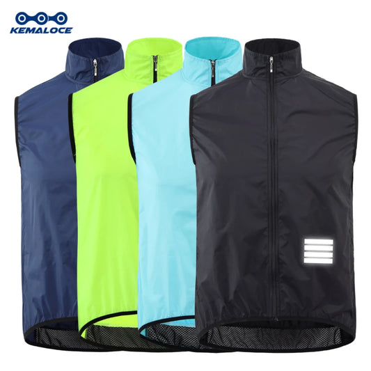 KEMALOCE Cycling Vest Wind Navy Blue Men 2023 Sleeveless Bicycle Gilet Black Lightweight Outdoor Windproof MTB Sports Wind Vest